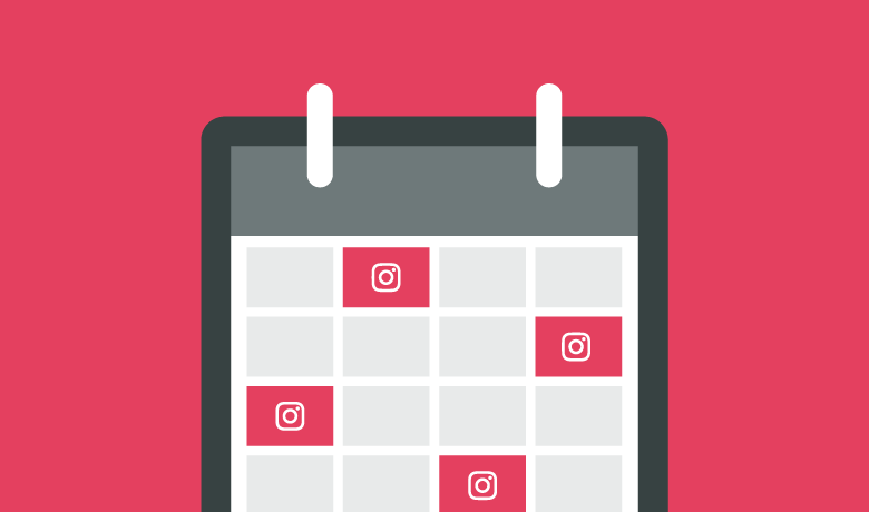 Calendario con publicaciones de Instagram programadas en distintos días