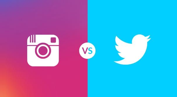 Logotipos de Instagram y Twitter, hoy X, comparados para hacer publicidad