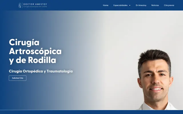 Portada de la web del Dr. Jorge Amestoy, cirugía artroscópica y de rodilla